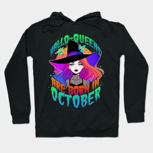 Halloqueens Are Born in October | Queens of Halloween | Orange Witch Hoodie